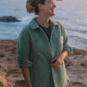 Chemise Oversize en Sherpa Recyclée Rappel - Pistache