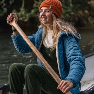 Veste Isolée Doublée Sherpa Recyclée Terreuse - Bleu Lavé