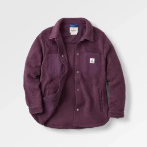 Chemise Oversize en Sherpa Recyclée Rappel - Mûre Profonde