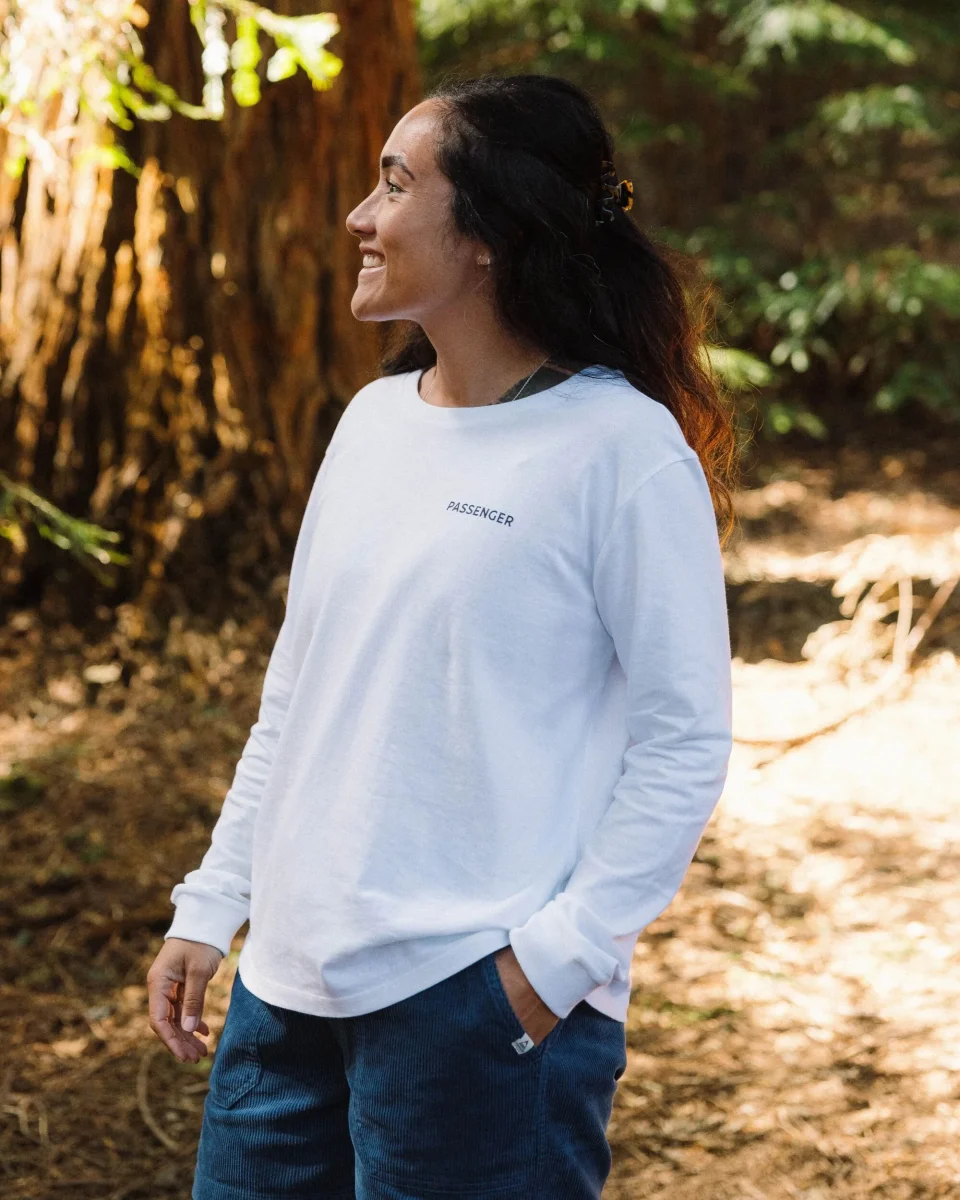 T-shirt Recyclé à Manches Longues Scape - Blanc – Image 3