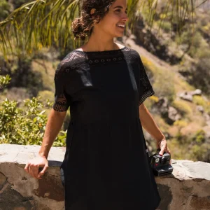 Robe de Plage en Lin Sono - Noir