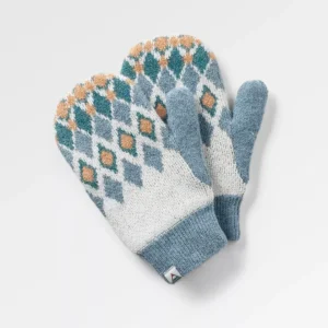 Moufles doublées en polaire recyclée Wave - Vintage White