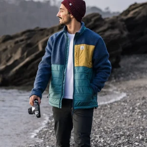 Polaire Doublée Recyclée en Sherpa Born Explorer - Denim Foncé