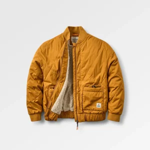 Blouson aviateur doublé de fourrure Lucia - Marron doré