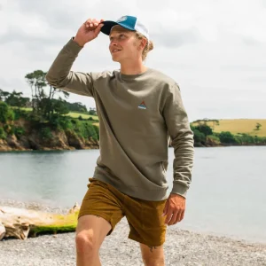 Sweatshirt en coton bio Vita - Olive Poussiéreux