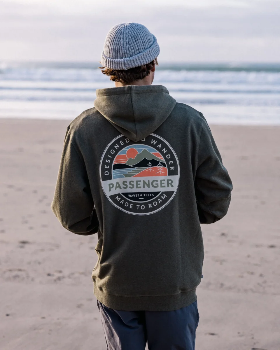 Sweat à Capuche en Coton Bio Odyssey - Kaki Chiné