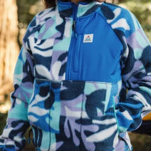 Polaire en Sherpa Recyclé Home - Feuillage Montagnard Violet