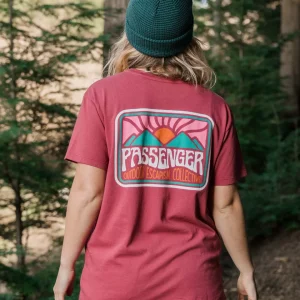 T-shirt en coton recyclé Golden Hour - Rouge Terre