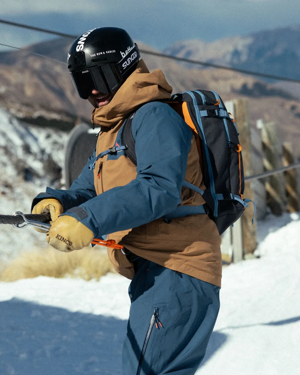 Veste Recyclée pour Homme Snowscape - Denim Foncé/Toffee – Image 3