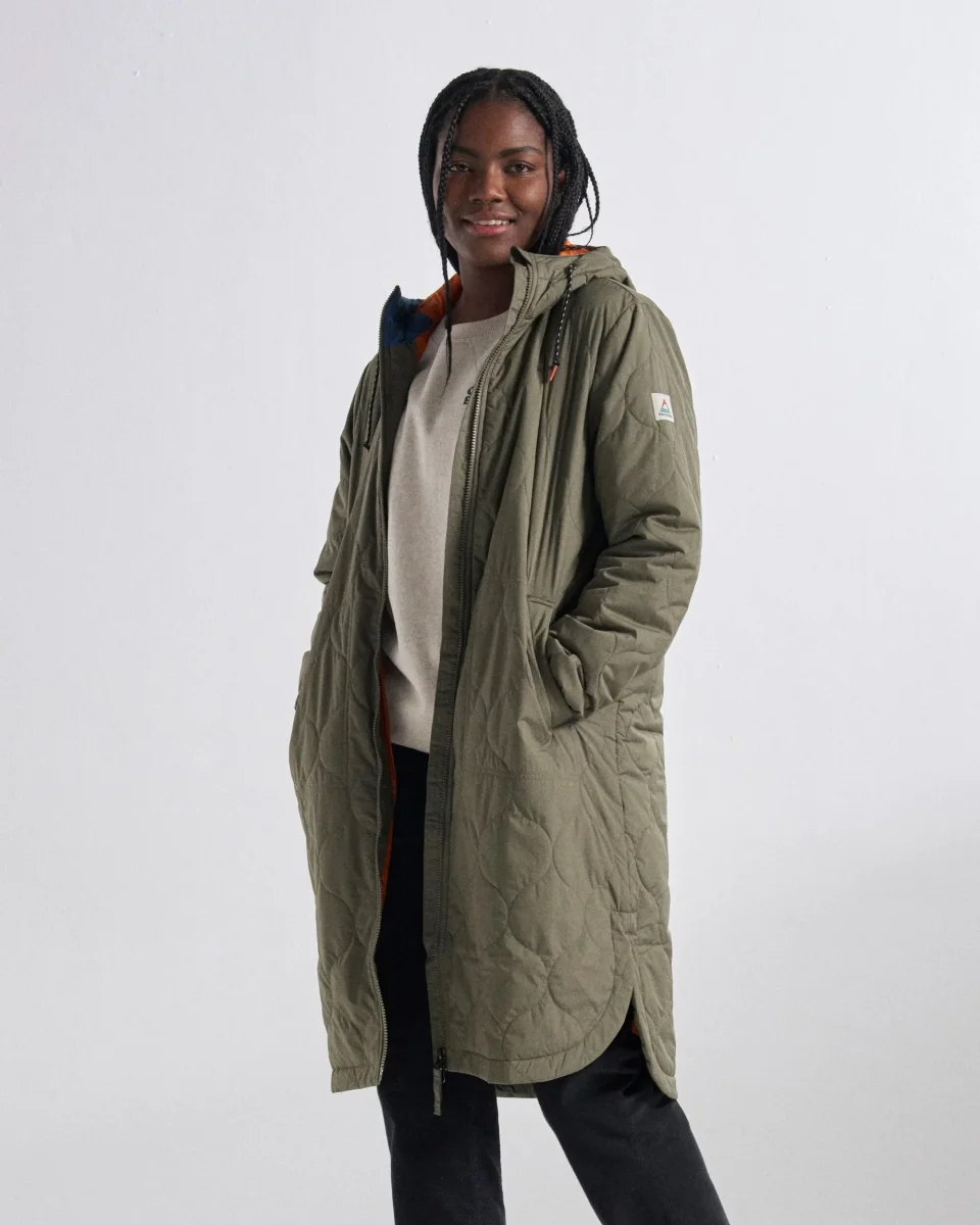 Parka Isolante Recyclée Flora 2.0 Longue - Olive Poussiéreux