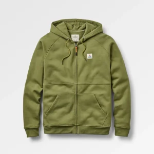 Hoodie à fermeture éclair intégrale en coton recyclé Heritage - Kaki