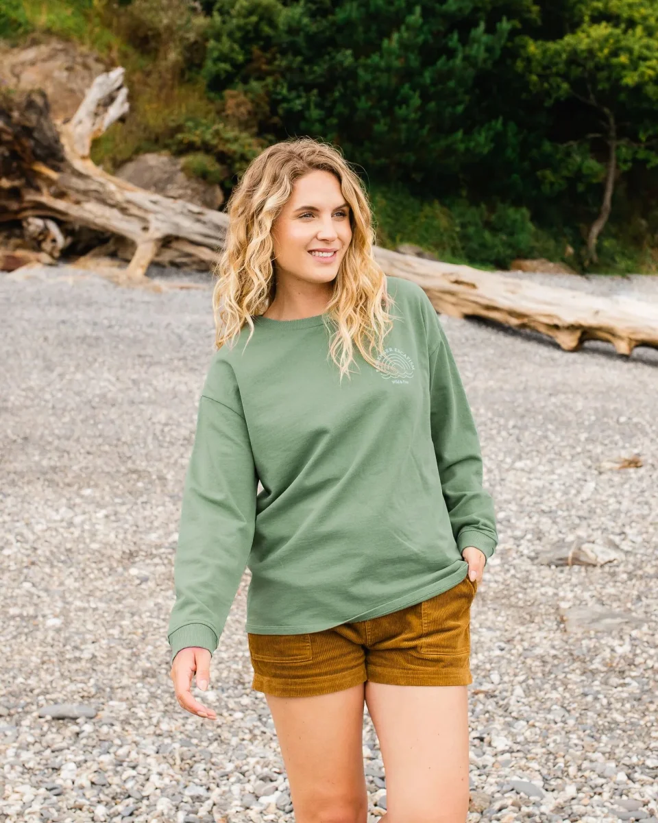 Sweatshirt Oversize en Coton Recyclé Arc-en-Ciel - Dark Ivy – Image 4