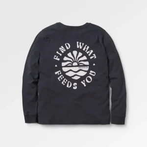 T-shirt à manches longues en coton recyclé Discovery - Noir