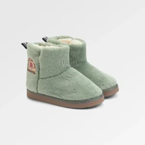 Chaussons en polaire Sherpa Hideaway Hut - Pistache
