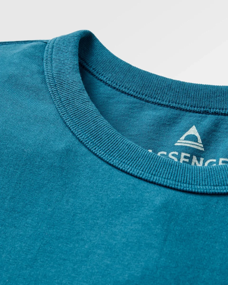 T-shirt bio à manches longues coupe décontractée Heritage - bleu Tidal – Image 3