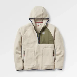 Polaire Recyclée en Sherpa à Fermeture Éclair 1/2 Ventura - Avoine/Kaki