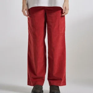 Pantalon en velours côtelé bio Someday - ocre rouge