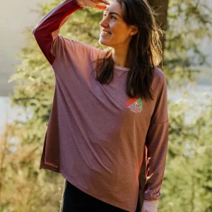 Pacifica Recycled Active Long Sleeve Top - Berry Marl