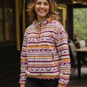 Ayla Micro Polartec à Capuche en Polaire - Geo Tracks Birch