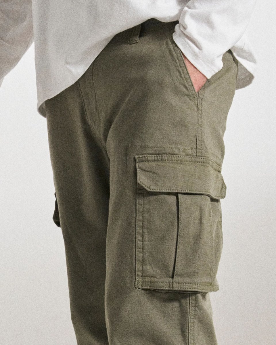 Pantalon Cargo en Coton Lakeside - Vert Olive – Image 9