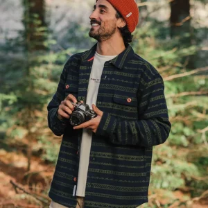 Chemise en coton bio Taupo - Bleu marine riche