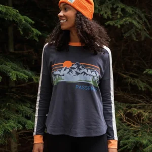 T-shirt à manches longues en coton bio Hilltop - Charcoal