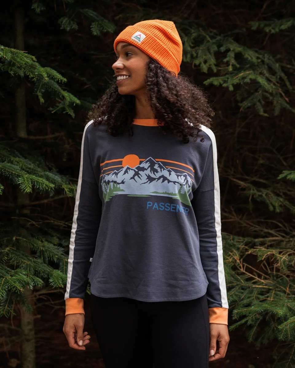 T-shirt à manches longues en coton bio Hilltop - Charcoal