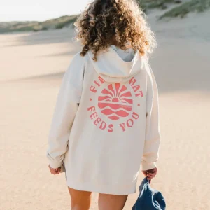 Sweat à Capuche en Coton Recyclé Discovery - Milky Marl