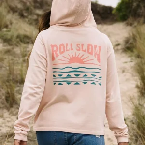 Hoodie en coton recyclé Rolling Slow - Rose Pêche