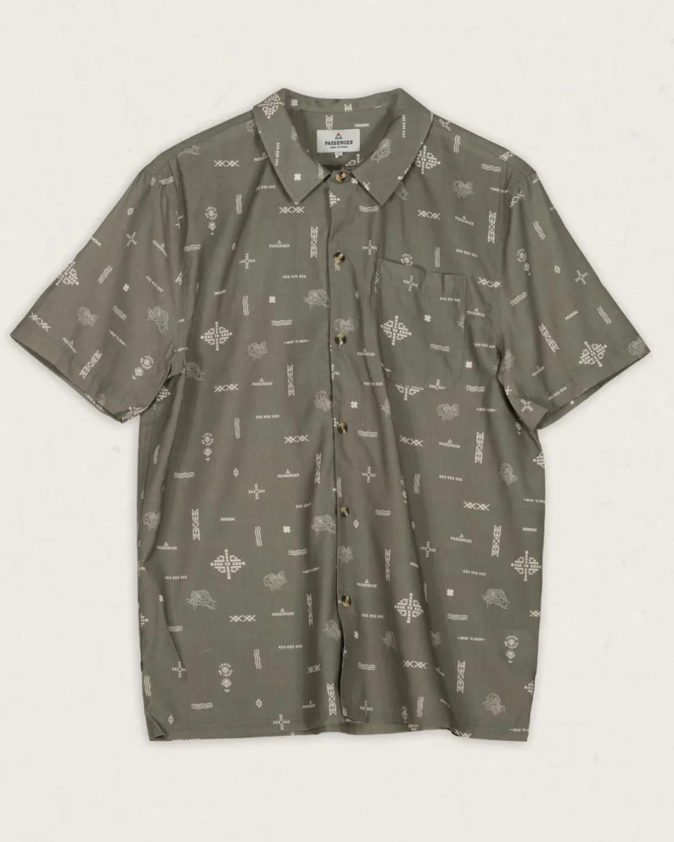Chemise à Manches Courtes en Coton Bio Cove - Olive Made To Roam – Image 9