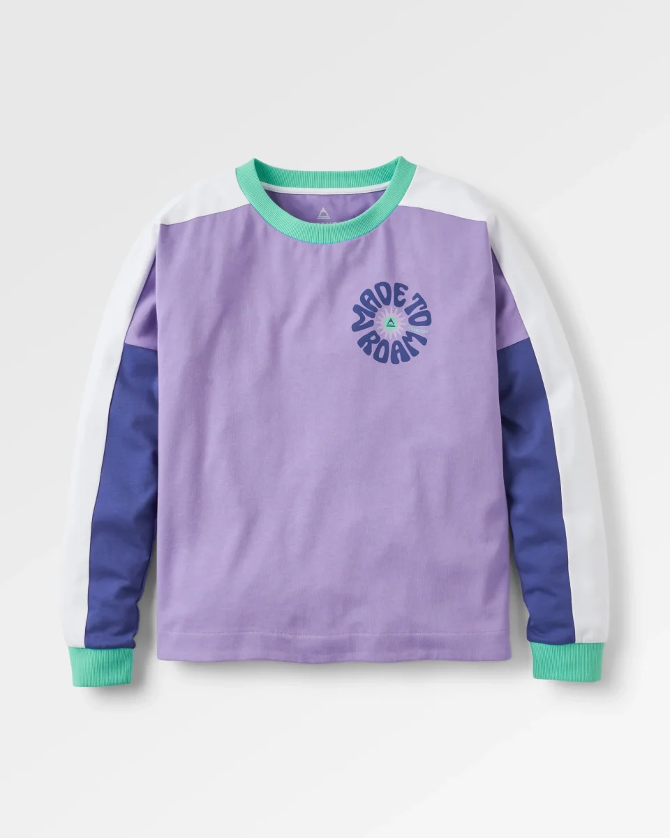 T-Shirt à Manches Longues en Coton Bio Easy Days - Violet Rétro – Image 2
