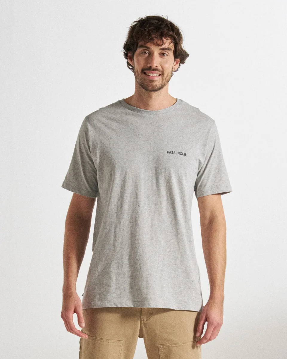 T-shirt Homme en Coton Recyclé Roamer - Gris Chiné – Image 3