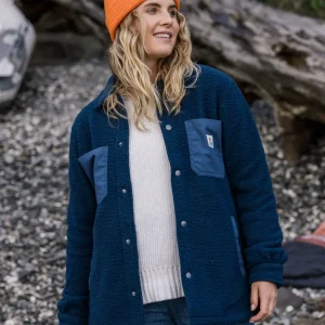 Chemise Oversize en Sherpa Recyclée Rappel - Denim Foncé