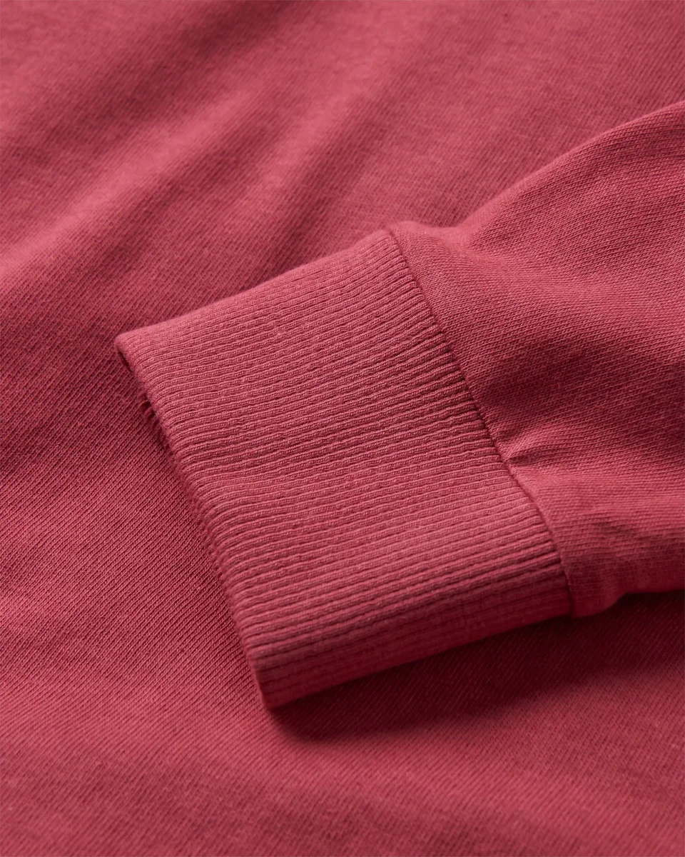 T-shirt manches longues en coton recyclé Dawn - Rouge Terre – Image 8