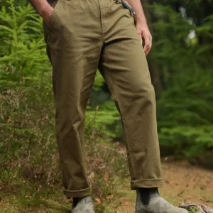Pantalon en toile bio Aventurier - Olive foncé