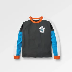 T-Shirt à Manches Longues en Coton Bio Easy Days - Noir Charbon