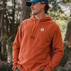 Sweat à Capuche en Polaire Recyclée à Carreaux Point - Baked Clay