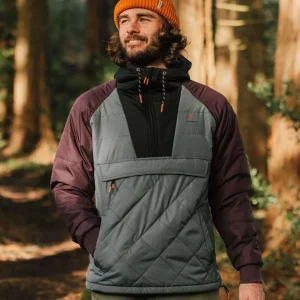 Veste Isolante Recyclée à Fermeture Éclair 1/2 Oceanic - Storm Grey/Prune Profonde