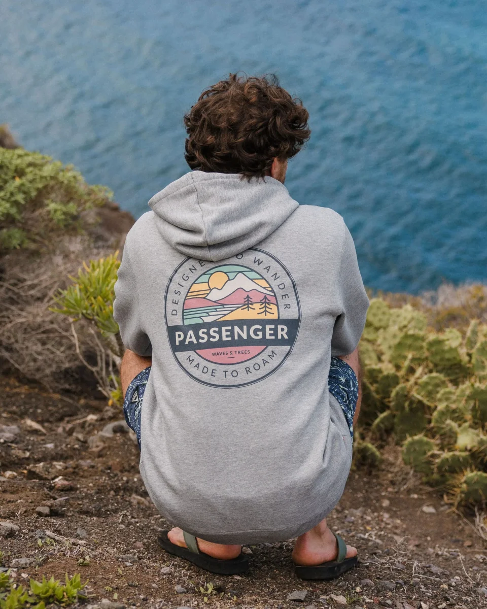 Sweat à Capuche en Coton Bio Odyssey - Gris Chiné