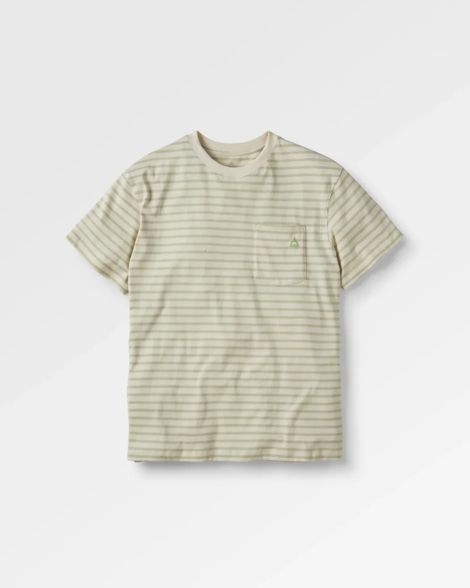 T-shirt coupe décontractée en coton recyclé Zen - rayé vert pomme – Image 2