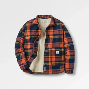 Surchemise en Coton Bio Flint - Bleu Marine/Orange Brûlé