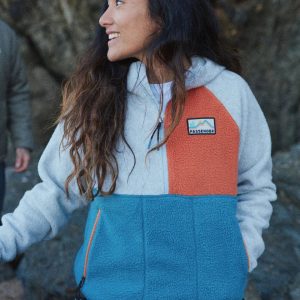 Polaire Recyclée en Sherpa à Fermeture Éclair 1/2 Maine 2.0 - Blue Steel