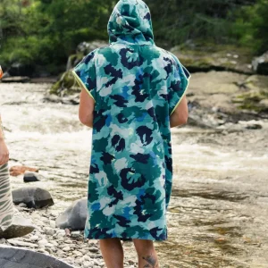 Poncho de surf en tissu recyclé Tulum - Camo Alpin Kaki