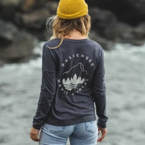 T-shirt manches longues recyclé Big Leaf - Noir délavé