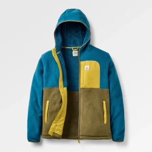 Veste en polaire à capuche Loch - bleu/olive