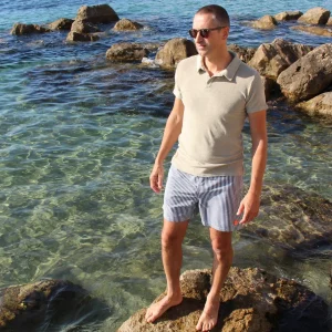 Polo Eponge Kaki clair 100% coton