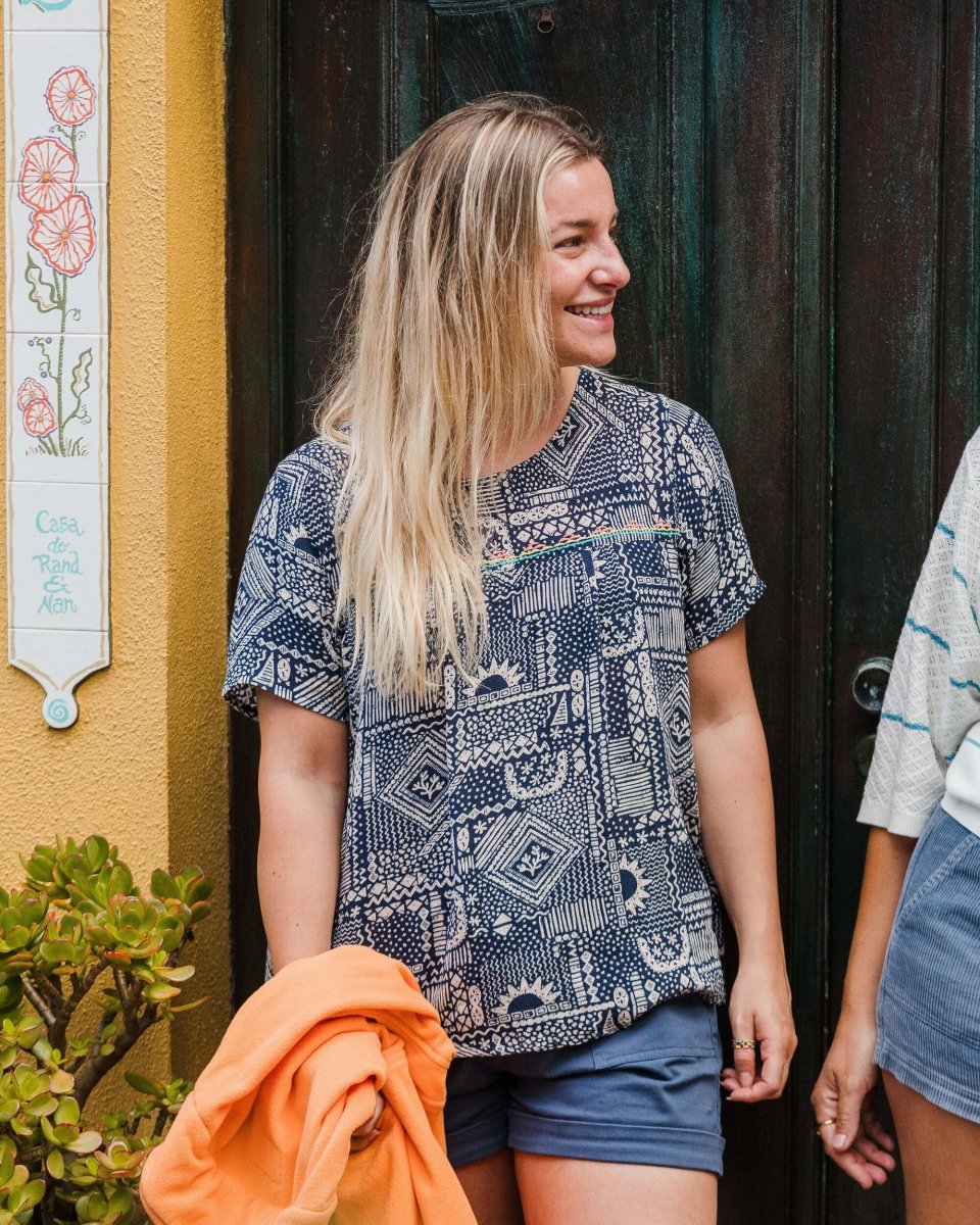 Haut Pétale - Patchwork Vintage Marine