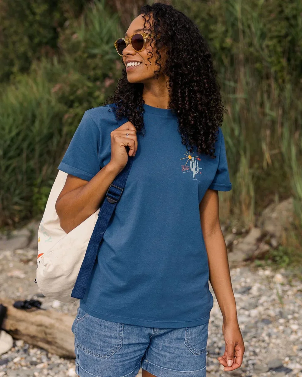 T-shirt oversize en coton recyclé Arabica - Denim foncé – Image 3