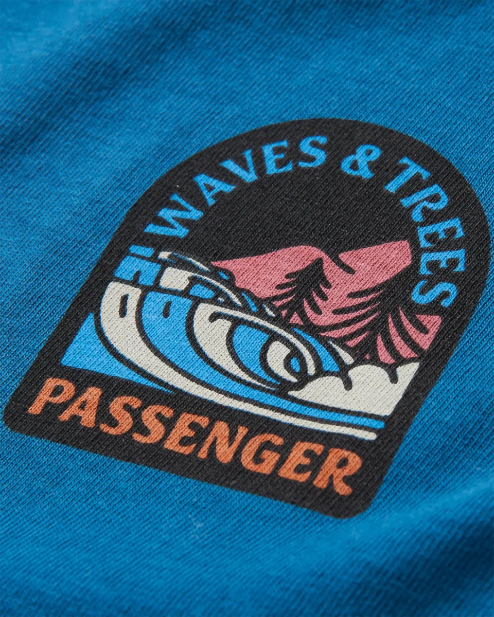 T-shirt manches longues en coton recyclé Waves & Trees - Tidal Blue – Image 6