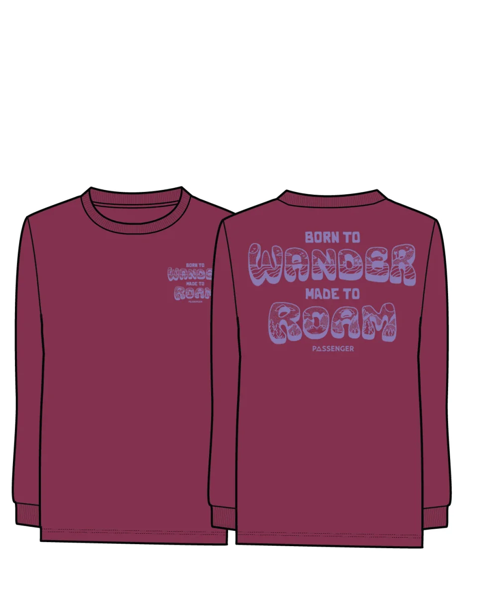 T-shirt à manches longues en coton recyclé Woodcut - Cranberry – Image 8